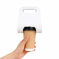 Support de tasse à café et boissons chaudes/froides en papier biodégradable et écologique avec séparateur et poignée pour 1 ou 2 gobelets