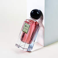 Bouteille de parfum carrée en verre à fond épais de 100ml avec bouchon en bois