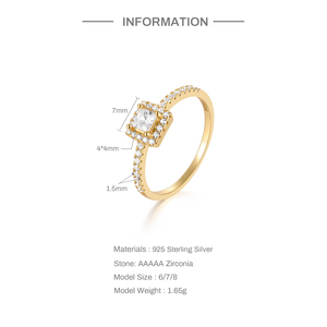 Anillos de Boda de Lujo CANNER, Diseño de Diseñador, Plata de Ley S925, Chapados en Oro de 18K, con Circonita Cúbica para Parejas, Anillos Finos para Mujer - Product Image 2