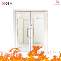 Puerta de Vidrio Cortafuegos con Marco Delgado de Estilo Moderno y Minimalista, Protección Contra Incendios para Uso Interior/Exterior, para Hoteles, Dormitorios, Hospitales y Salas de Estar