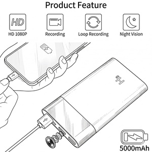 Cámara DVR H3 con Banco de Energía, Mini Cámaras para Seguridad - Product Image 2