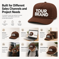 Casquette de baseball en coton à 5 panneaux, personnalisable avec logo brodé 3D, visière plate, structurée, réglable, style streetwear, snapback, vente en gros, OEM