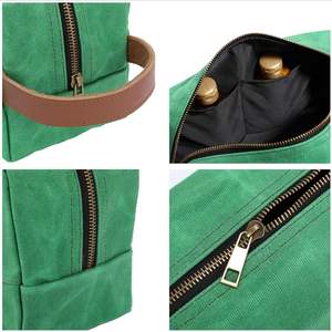 Shaving Waxed Canvas Toiletry Bag for Men Waxed Canvas Carry Hanging Tool Pouch <b>Bathroom</b> Toiletries Organizer Bag - Product Image 3