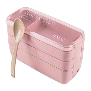 Boîte à lunch portable K770 en matériaux sains, 900 ml, boîte bento à 3 étages, vaisselle pour micro-ondes, récipient de rangement, boîte alimentaire - Product Image 2