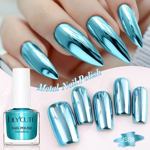 LILYCUTE Vernis à ongles miroir à paillettes chromées Air Dry Holographic Gold Silver Pink Red Purple Metallic Mirror Effect Nail Polish - Product Image 5