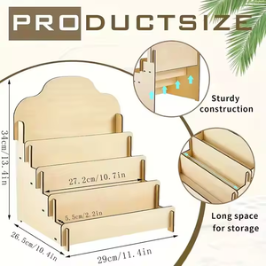 Özelleştirilebilir ahşap tezgah perakende vitrin rafı katmanlı zanaat fuarı çiftçi pazarı depolama tutucu ve raf için standı - Product Image 5
