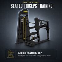 Machine de musculation REYK à charge par poulies pour triceps assis, avec pile de poids réglable, pour l'exercice des muscles des bras, idéale pour la musculation en salle de sport.