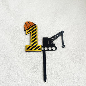 Offre Spéciale enfant fête d'anniversaire gâteau décoration cuire Cupcake Topper <span class=keywords><strong>1</strong></span>-9 numéro gâteau Topper garçon anniversaire gâteau Topper - Product Image 2