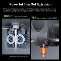 Para Impresora 3D K1 SE, Extrusora Directa de Nivel Superior con Nivelación Automática de Alta Velocidad de 600 mm/s, Intercambio Rápido, Tri-Metal, Manos Libres, 22.5