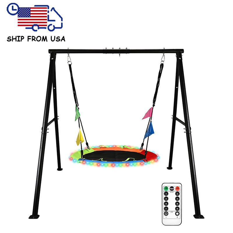 Склад Zoshine в США, комплект с одним качающимся креслом, быстрая доставка, черная сталь с порошковым покрытием, на складе для одного ребенка