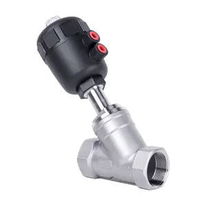 Y Type Pneumatic Angle Seat Valve SS304 Plastic Head Female Thread Angle Seat Valve High Temperature Steam Atmospheric Pressure