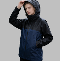 Veste de pluie légère pour femme, 100 % polyester, imperméable, coupe-vent, respirante, pour la randonnée en extérieur, avec col montant et fermeture éclair