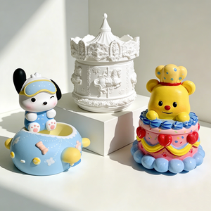 Boîte <span class=keywords><strong>de</strong></span> rangement en plâtre à peindre soi-même, motif anime <span class=keywords><strong>et</strong></span> dessin animé, facile à colorier, activité créative pour enfants, pour activité parent-enfant, décoration intérieure - Product Image 1