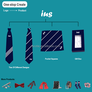 Corbatas de Poliéster Personalizadas de 3.5 Pulgadas para Hombre, Color Blanco y Azul Marino, con Logotipo Bordado Grande, Corbatas de Uniforme para Club - Product Image 6