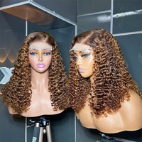 Parrucca Bob Corta Afro Ricci Crespi in Capelli Umani, Frontale in Pizzo, Capelli Vergini Vietnamiti HD Senza Colla, per Taglio e Mix, Parrucca Remy per Donne Nere