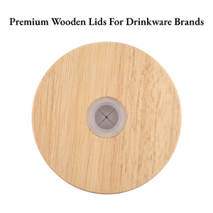 Vietnam WeWood Wooden Lids For Drinkware Brands Round Timber Tumbler Reusable Covers Mason Jar <b>Caps</b> with Straw Hole - Product Image 1