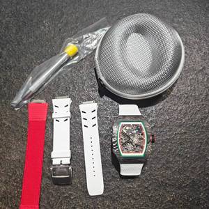 Montre mécanique automatique pour homme de qualité supérieure, en fibre de carbone, en forme de barillet, 67-02, entièrement évidée, de niveau supercar - Product Image 6