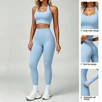 Ensemble de yoga personnalisé OEM en gros pour femmes : Soutien-gorge de sport, shorts, leggings, tenue de fitness et d'entraînement pour le sport et la gym, effet push-up
