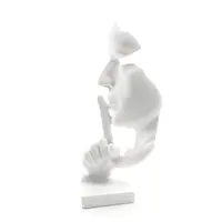 モダンでシンプルな彫刻シンカー像、沈黙は金沈黙像と置物オフィス用デスクデコレーション