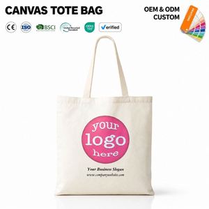 Eco Friendly Reusable Custom Cotton <b>Canvas</b> Tote Bag Medium <b>Beach</b> Bag Natural Biodegradable Material Durable Heavy Duty Washable - Product Image 2