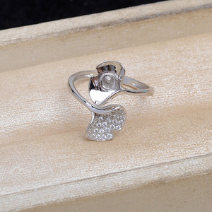 Accesorios de Plata 925 para DIY, Anillo Cruzado con Hoja de Loto, con 5-6 Aberturas Ajustables, Colgante de 8mm, JG5887 - Product Image 4