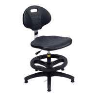 Chaise de laboratoire ESD M13 avec dossier réglable en hauteur, roulettes et assise en mousse PU pour hôpital, laboratoire, école, atelier, entrepôt