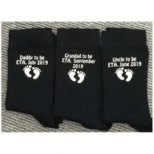 Personalised Father's Day Custom Daddy Gift Grandad <strong>Uncle</strong> to Be Anti-Slip Cotton <strong>Socks</strong> with Name and Date - Product Image 1