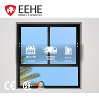 Fenêtre coulissante en aluminium EEHE, certifiée NFRC, insonorisée, étanche, double vitrage, cadre en grille, fenêtre coulissante en aluminium