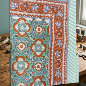 Textile Flower Cotton <b>Tablecloths</b> Customized Hand Block Printing Table Linen Wholesale Rectangle Cover Dining Room Decor Cloths - Product Image 4