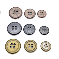 Boutons classiques en alliage de zinc à quatre trous fabriqués en usine - Couleur antique, adaptés aux chemises/pulls de style bohème