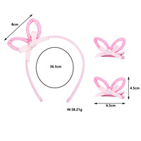 Mignon doux en forme d'arc dessin animé lapin oreille cheveux accessoires enfants bandeau ensemble cheveux lâches trousse à outils pour les enfants