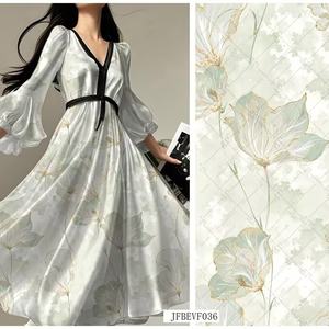 Tela de Satén de Seda 100% Poliéster de Lujo de Fábrica WF, Impresión Digital Ligera de 90 GSM para Vestidos y Bufandas de Niñas - Product Image 4