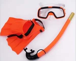 Cheaper Children Snorkeling Mask Set Scuba Swimming Goggles Kids Diving Mask Diving Fins