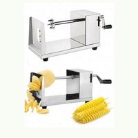 Machine à découper les pommes de terre en spirale électrique en acier inoxydable, coupe-légumes et fruits manuel pour chips