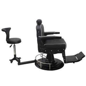 Chaise de barbier multifonctionnelle réglable et rotative en métal avec repose-pieds pour salon commercial, coupe de cheveux et de <span class=keywords><strong>barbe</strong></span> - Product Image 1