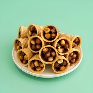 Biscuits croustillants fourrés à la sauce <span class=keywords><strong>chocolat</strong></span>ée, cônes gaufrettes personnalisés à marque privée, biscuits <span class=keywords><strong>chocolat</strong></span>és fourrés, approvisionnement en gros - Product Image 1
