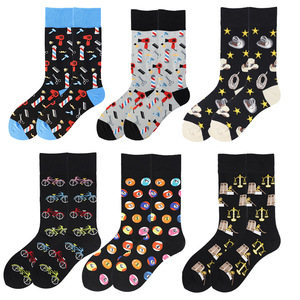 Chaussettes confortables et originales pour hommes, motif mode, barbier, billard, vélo, western, cow-boy, anti-humidité, à motif fantaisie - Product Image 1