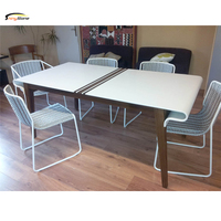 Table à manger en pierre de surface solide Corians avec base de table différentielle
