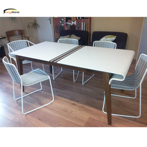 Diferencial de base de mesa de diseño corians superficie sólida piedra mesa de comedor - Product Image 6