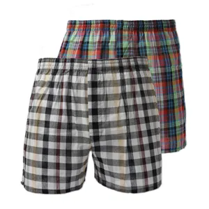 Multi color Plaid men boxer shorts and underwear ready to ship mixed colors with PVC button package