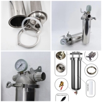 Boîtier de filtre à cartouche unique en acier inoxydable 316L de qualité sanitaire à 3 étages, 10-40 pouces, pour système d'eau pure