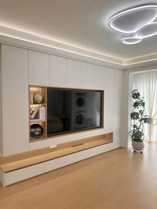 Muebles nórdicos modernos para el hogar, soporte de TV de almacenamiento de madera de roble macizo negro, gabinetes de oficina industriales escandinavos - Product Image 2