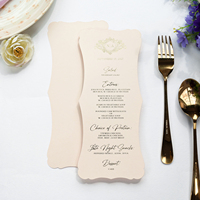 Tarjetas de menú de lámina de oro real personalizadas Tarjeta de programa Papel de estampado en caliente Menús de boda