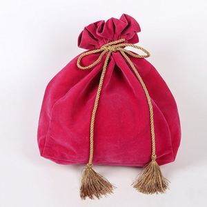 Mini pochette en daim pour bijoux, sac à poussière en velours de soie avec cordon à pompon, idéal pour cadeau de mariage - Product Image 1