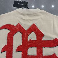 Kaos Pria Lengan Pendek Desainer Fashion Kasual Harian Harga Grosir Murah Angel Hot Drilling Logo Merah Motif Campuran Emosi
