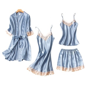 Ensemble de pyjama en dentelle pour femmes de haute qualité en gros, imprimé, ample, confortable, vêtements de maison, ensemble de pyjama respirant pour femmes - Product Image 1