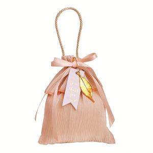 Pleated Golden Silk <b>Christmas</b> <b>Gift</b> <b>Bag</b> Portable Velvet Wedding Favors Candy Chocolate <b>Bag</b> for Guset Elegant Jewelry <b>Gift</b> <b>Bag</b> - Product Image 1