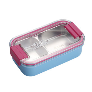 Japanese Style Stainless Steel <b>Lunch</b> <b>Box</b> 500ml/600ml Single/Dual <b>Compartment</b> Leakproof Bento <b>Box</b> AS Clear Lid Custom Logo - Product Image 6