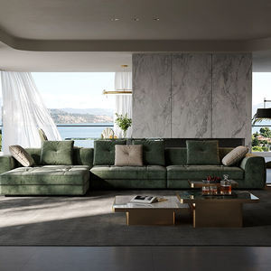 इतालवी डिजाइनर कपास और लिनन कोने सोफे बड़े फ्लैट मनोरंजन स्थल और घर के लिए लक्जरी न्यूनतम शैली - Product Image 2