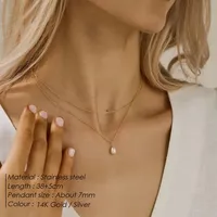 eManco - Juego de Collar y Pendientes de Perlas de Agua Dulce de la Serie Alien, de Acero Inoxidable Ligero, Estilo Elegante y de Lujo, Esencial para Citas